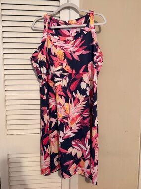 Columbia Floral PFG Tank Dress in Navy, Pink, Yellow